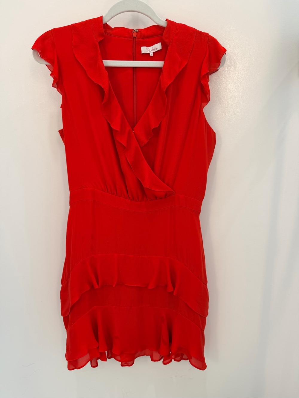 Parker Red Ruffled Mini Dress